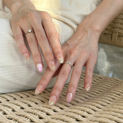 Galaxy with Subtle 3D Wave Press On Nails
