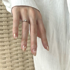 Flowing Gold with Nude Sparkle Press On Nails