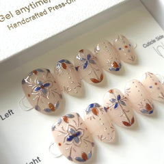 Hand-Painted Bohemian Tiles Press On Nails