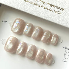 Crushed Ice Crystal Press On Nails