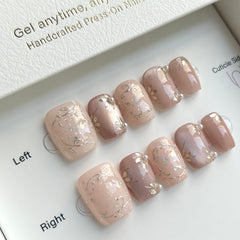 Pink Magic Mirror, Pure Pearls Press On Nails