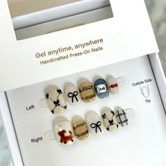 Korean-style Cute Doodle Press On Nails