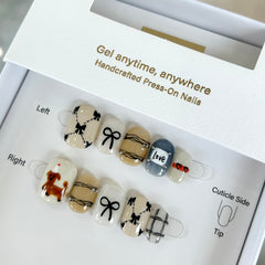 Korean-style Cute Doodle Press On Nails