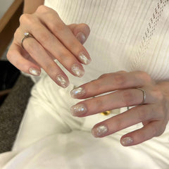 Crushed Ice Crystal Press On Nails