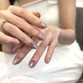 Pink Tears Cat Eye, Shiny Stripe Press On Nails