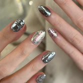 Mirror Metallic Line Press On Nails