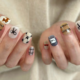 Korean-style Cute Doodle Press On Nails