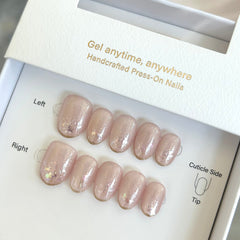 Blushing Crush Cat Eye Press On Nails