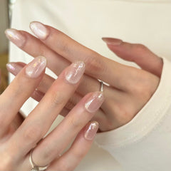 Blushing Crush Cat Eye Press On Nails