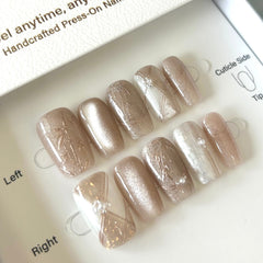 Pink Haze and Bamboo Shadows Press On Nails