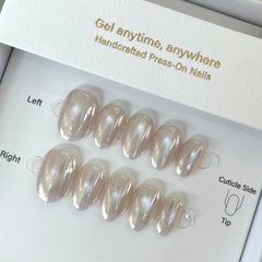 Freshwater Pearl Cat Eye Press On Nails