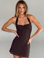TAWNY MINI DRESS - CHOCOLATE