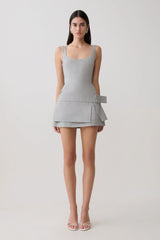 Bailey Wrap Skirt Mini Dress - Charcoal Marle