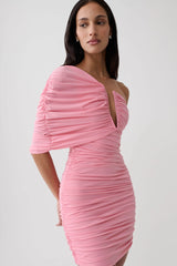 Kaiydo Gathered Centre Wire Mini Dress - Rosy Pink