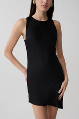Kaylee Cowl Back Asymmetric Mini Dress - Black