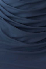 Vina Gathered Jersey Midi Dress - Ink Blue