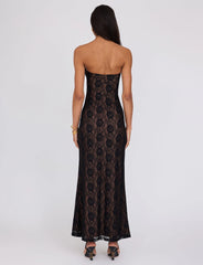 CECILY LACE MAXI DRESS - BLACK