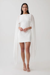 Triana Chiffon Overlay Mini Dress - White
