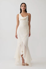 Edith Draped Maxi Dress - Ivory