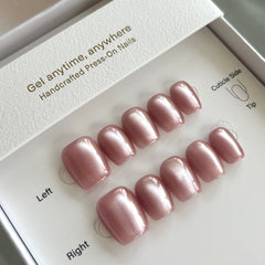 Dried Rose Cat Eye Press On Nails