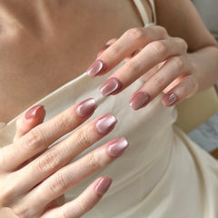Dried Rose Cat Eye Press On Nails
