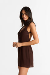 Elara Mini Dress Chocolate