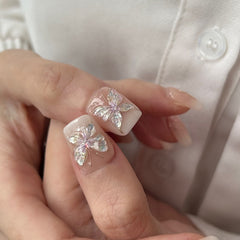 Crystal Purple Butterfly Press On Nails
