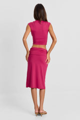 Arielle Midi Skirt Berry