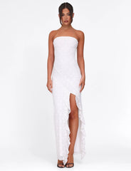 THEO LACE MAXI DRESS - WHITE