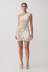 Barker Hand Crochet Knit Mini Dress - White