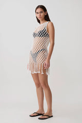 Devlin Macrame Tassel Mini Dress - Ivory