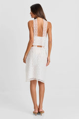 Minnie Midi Skirt White