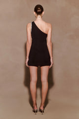 Eleonora Diamante Trim Mini Dress - Black