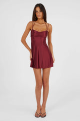 Georgette Mini Dress Red