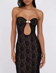 CECILY LACE MAXI DRESS - BLACK