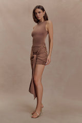 Sinead Slinky Mini Dress With Hardware - Mocha