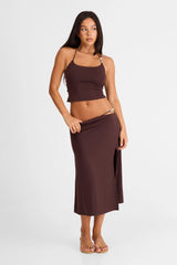 Hazel Midi Skirt Chocolate
