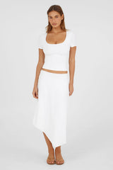 Madeleine Midi Skirt White