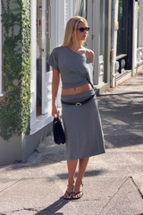 Lorelei Midi Skirt Grey Marle