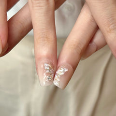 Crystal Purple Butterfly Press On Nails