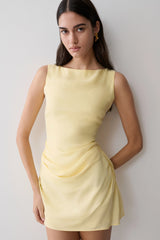 Bexley Draped Mini Dress - Butter