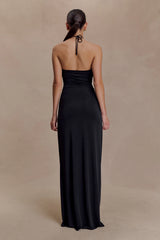 Quincy Halter Maxi Dress With Hardware - Black