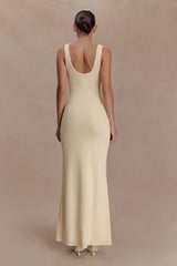 Marta Slinky Cowl Maxi Dress - Lemon