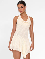 FIORELLA MINI DRESS - WHITE : LACE : CREAM