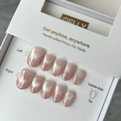 Pink Dual-Light Frenchie Press On Nails