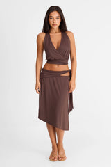 Luna Midi Skirt Brown