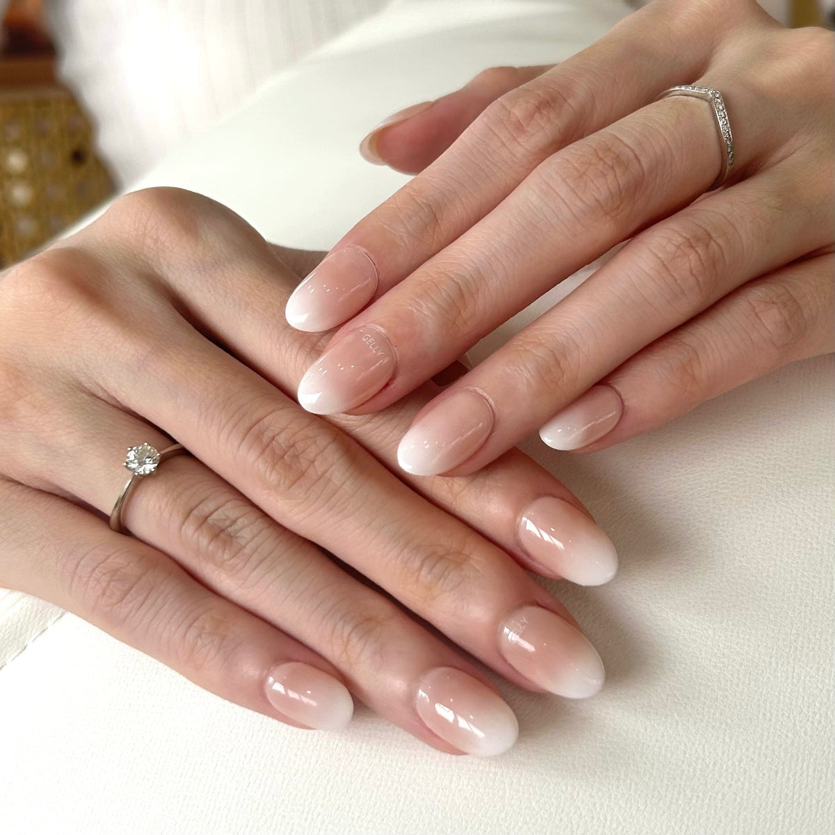 Pink White Ombre Press On Nails