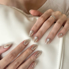 Freshwater Pearl Cat Eye Press On Nails
