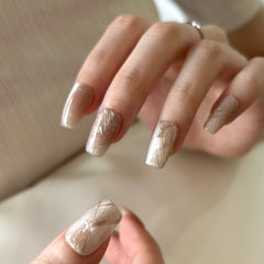 Pink Haze and Bamboo Shadows Press On Nails