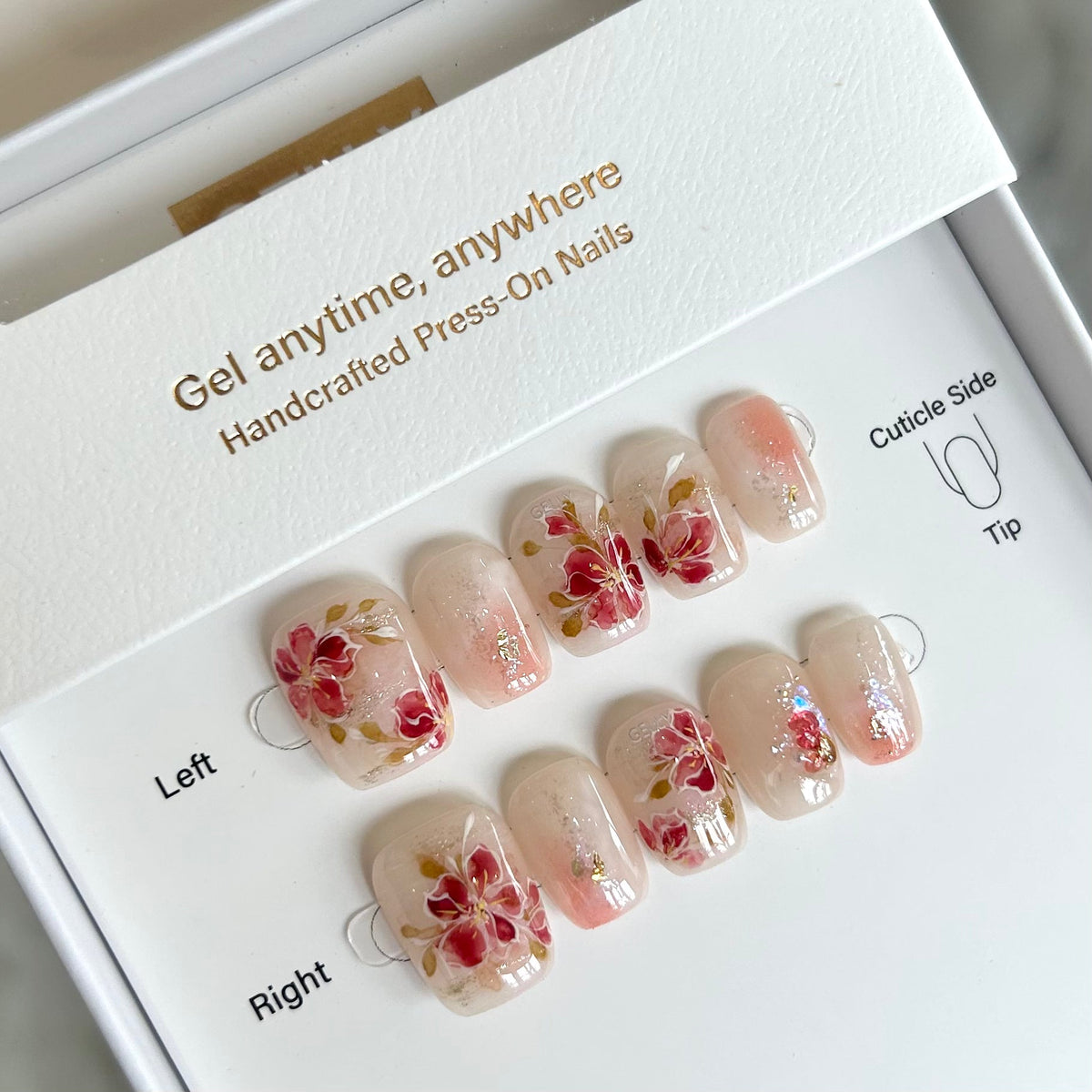 【Fire】Red Camellia Press On Nails